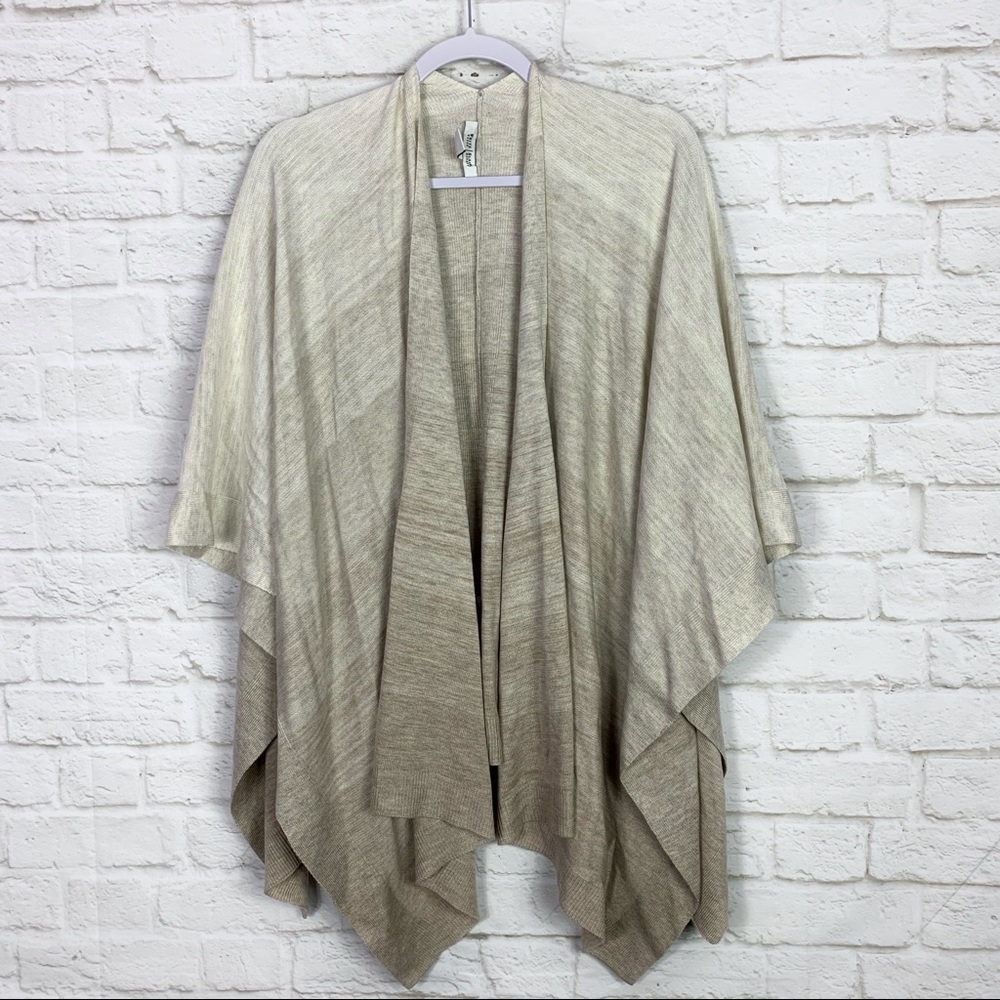 Whbm Draped Ombr Open Side Soft Shawl Sweater - image 1